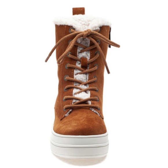 J/SLIDES Torrie Cognac Waterproof Suede Hi Top - Picture 8 of 16
